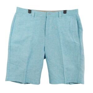 Amiani Shorts Mens 34 Blue Linen Blend Relaxed‎ 9'' Inseam Summer Beach Boating